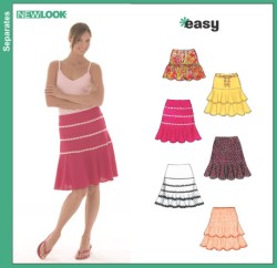6460 EZ NL TIERED LO RISER FLARE SKIRTS LENGTHS PATTERN 6-16