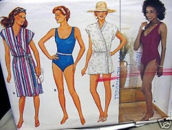 6462 BUTTERICK MOCK WRAP OR NOT SWIMSUIT, COVERUPS PATTERN 8, 10, 12, 14 choice