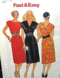 6487 1970s LOOSE LONG FRONT-BACK WRAP V-DRESS PATTERN 14