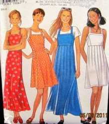 6496 STRAPPY BACK STRAP FLARE DRESS LENGTHS PATTERN 8-18
