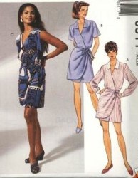 6511 MOCK WRAP ASYMMETRIC CULOTTE DRESS PATTERN 8-12,12-16