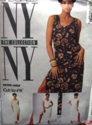 6519 MCCALLS NY NY LONG KNIT V-DRESS SLEEVES/BUTTON OR NOT PATTERN 4-14 3 SZS CHOICE