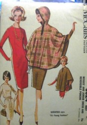 6524 62 REVERSE PONCHO HOOD OR NOT,LS SHEATH DRESS PATTERN 14