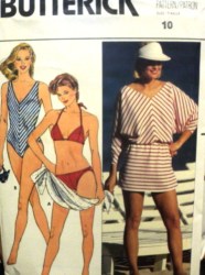 6555 STRETCH BIKINI,1 PC SWIMSUIT, V-COVERUP PATTERN 10
