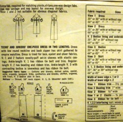 6560 66 TEEN EMPIRE PUFF SLV OR NOT DRESS LENGTHS PATTERN 12 32