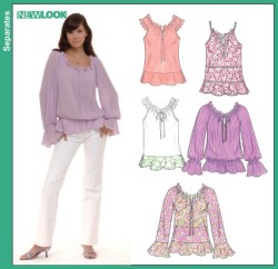 6561 NL PEASANT PULLOVER TOPS SLVS OR NOT PATTERN 10-22