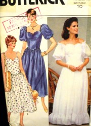 6593 DROP WST  LONG FLARE STRAPPY/SHORT SLEEVE DRESS PATTERN 10
