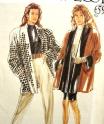 6596 LONGER LINED TUXY OPEN SWING JACKET PATTERN 8-20