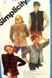 6597 1984 CLOSED FRONT VESTS COLLAR OR NOT PATTERN 12