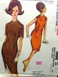 6608 1962 EZ SHEATH DRESS SLVS OR NOT,BELT PATTERN 11 31.5''