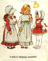 6635 BABY SZ 1 HOLLY HOBBIE DRESS,APRON LENGTHS,BONNET PATTERN