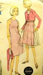 6666 60S SHORTIE LS JACKET, EMPIRE SLVLSS A-DRESS PATTERN 12 32