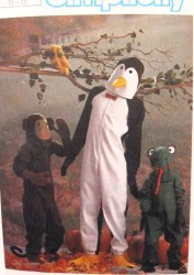 6670 PENGUIN, MONKEY, FROG PATTERN KID 2-12, ADLT LG,MD,SM