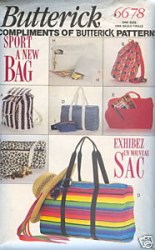 6678 BUTTERICK BACKPACK, DUFFLES, TOTES, BRIEFCASE, BAGS PATTERN