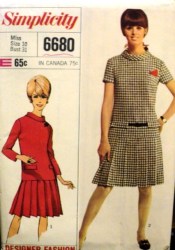 6680 66 SS-LS DESIGNER LOWER PLEAT DRESS PATTERN 10 31''B