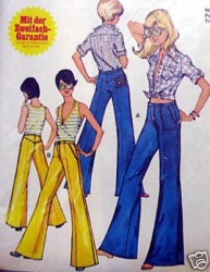 670404  BURDA SWEET 70S FLARE JEAN PANTS 36-42  PATTERN