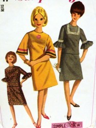 6717 1966 2 PIECE A-LINE DRESS PATTERN 12 32