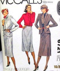 6721 DESIGNER 1979 BUTTON JACKET,SKIRT, BLOUSE PATTERN 12