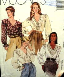 6750 McCalls  LOOSE BUTTON LS BLOUSE, CIRCULAR COLLAR OR NOT PATTERN LG or XL choice uncut