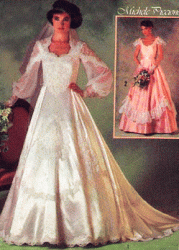 6764 DESIGNER BRIDES/MAID QUEEN ANN DRESS PATTERN 12, 14,16