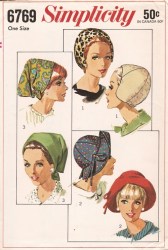 6769 1966 LINED HELMET,BRIM HATS,SOFT SCARF TIE HAT PATTERN
