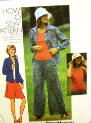 6770 1974 FLARE PANTS,TANK TOP,SHIRT,SKIRT PATTERN 12, 14