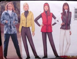 6773 BUTTERICK FLEECE / DENIM HOODI JACKET, VEST, PANTS, BAND PATTERN 6-16 2 SIZES UNCUT