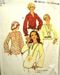 6777 WOODSTOCK 74 PULLOVER EMBROIDERED LS TOPS PATTERN 12 34 14 36