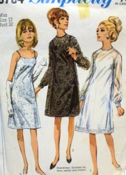 6784 66 SIMPLICITY FANCY SLIP DRESS, LS OVERDRESS PATTERN  16