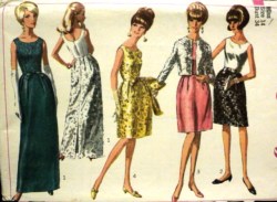 6788 1966 SLVLSS DRESS 2 LENGTHS,LS JACKET PATTERN 14 34''