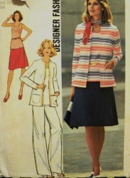 6793 1974 CARDIGAN OPEN JKT,SKIRT, PANTS PATTERN  14 36