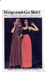 6809 BUTTERICK WRAP & GO JIFFY SKIRT 70S PATTERN MED, LARGE