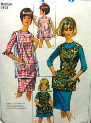 6809 POCKET APRON TIE OR NOT 66 PATTERN 10-12,14-16 MS,6-8 GIRLS