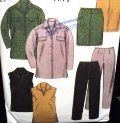 6836 SHIRT-JACKET,SLVLSS TUNIC,BOTTOMS PATTERN 8-18