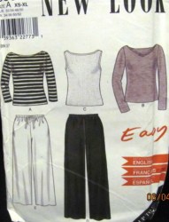 6838 STRETCH KNIT TOP SLVS OR NOT, PANTS PATTERN XS=-XL
