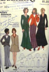 6839 B JOHNSON LS TOP,FLARE SKIRT,WIDE CUFF PANTS PATTERN 10