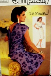 6840 MACGRAW STRETCH BK BUTTON CAP SLV DRESS,SASH PATTERN 12-16