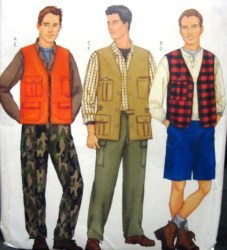 6843 MALE SPORTY POCKET VESTS, BOTTOMS PATTERN  32-36