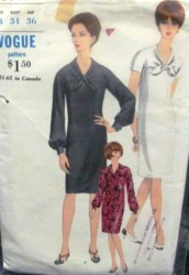 6848 SLIM SS-LS DRAPED YOKE DRESS PATTERN 14 34''