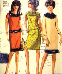 6870  Simplicity 1966 SS-LS ONE OR 2 PIECE DRESS PATTERN 14 34B uncut