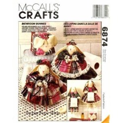 6874  MCCALLS  BATHROOM HIS HERS BUNNIES,TOWEL HOLDER,COVERS PATTERN