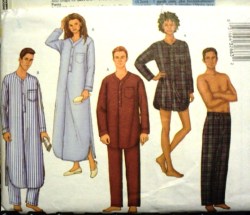 6885 BUTTERICK EZ UNISEX NIGHTSHIRT LENGTHS, PANTS PATTERN XS-M,L-XL CHOICE 2 SZS