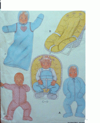 6888 79 BABY BUNTING,JUMPSUIT,OVERALLS,COVER PATTERN NB,6 MO