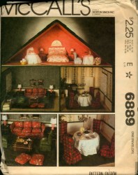 6889 625 MCCALLS 25''x30'' DOLLHOUSE, ROOMS, FURNITURE 1979 PATTERN