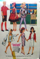 6901 McCalls  '63 BARBIE KEN RARE BALLERINA TUTU, HAT, BAG KNIT, SEW PATTERN, ROOMETTE