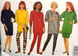 6918 SO EZ KNITS LS DRESS,TOP,SKIRT,PANTS PATTERN XS-M