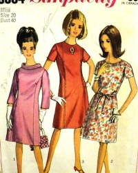 6934 66 A-LINE SS-LS PRINCESS  DRESS, BELT PATTERN 20 40''