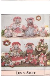 6938 10'' MAMA,PAPA MICE, BABY MOUSE,CLOTHES PATTERN