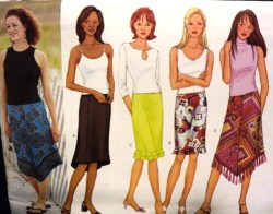 6944 BUTTERICK EZ SHAPED SKIRTS LENGTHS,FLOUNCE PATTERN 6-22 3 SZS