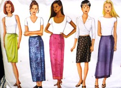 6945 EZ STRAIGHT MOCK WRAP TIED SKIRTS LENGTHS PATTERN 14-18-24